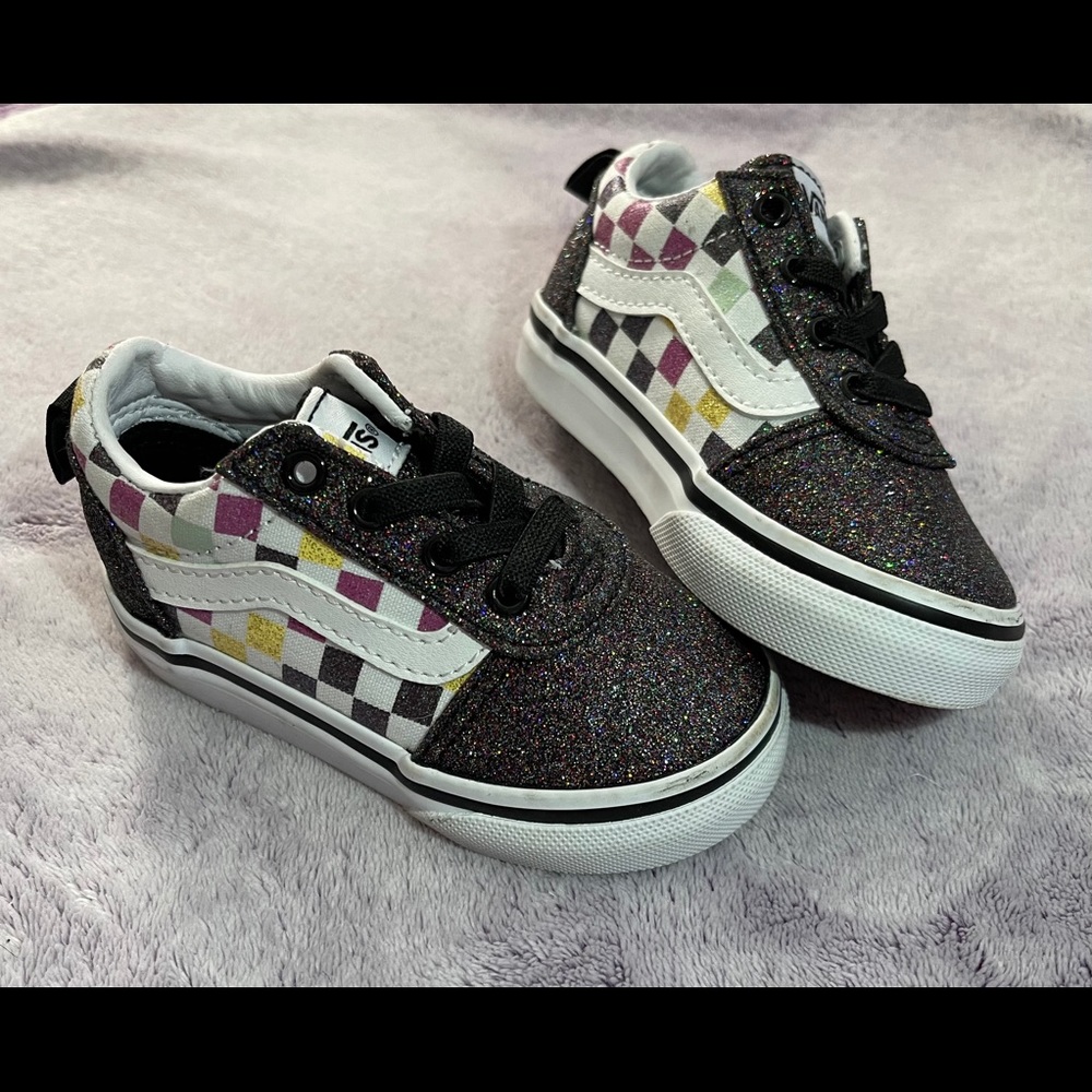 Vans Glitter checkerboard shoes